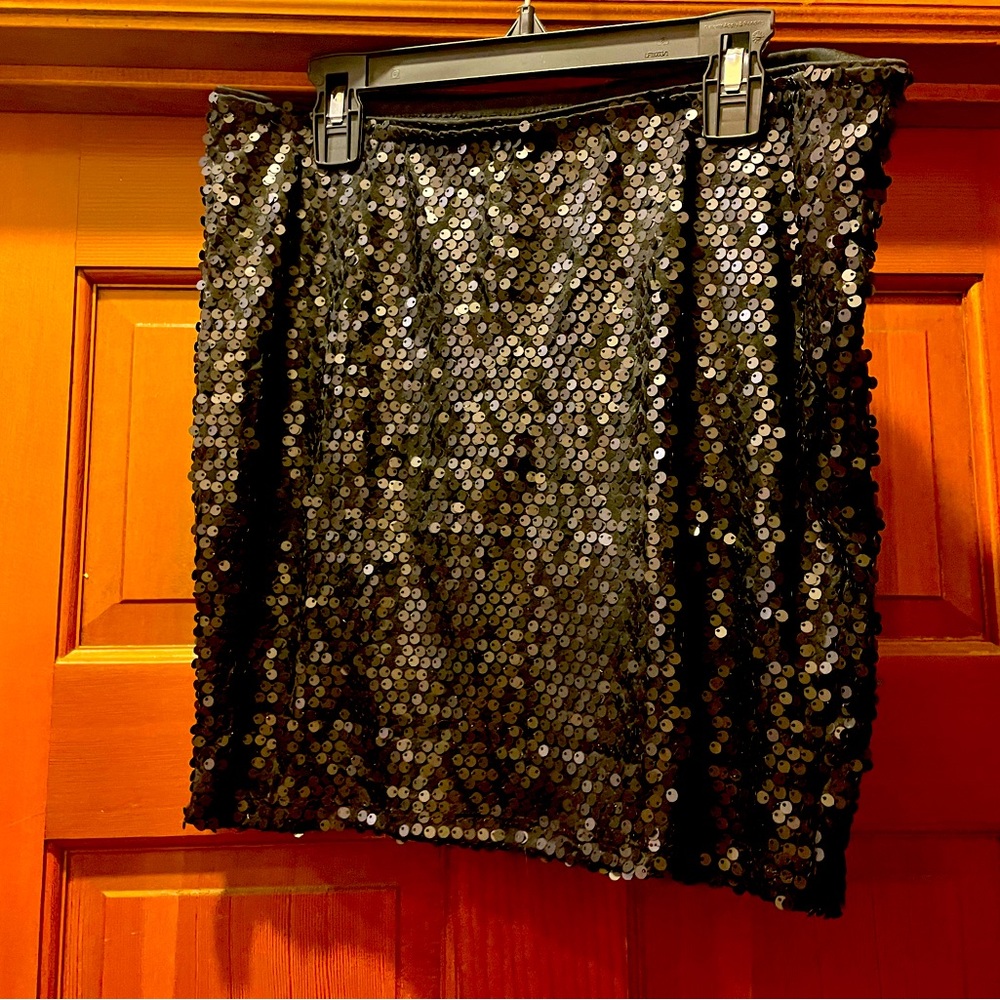 Lily Rose Matte Black Sequin Mini Skirt